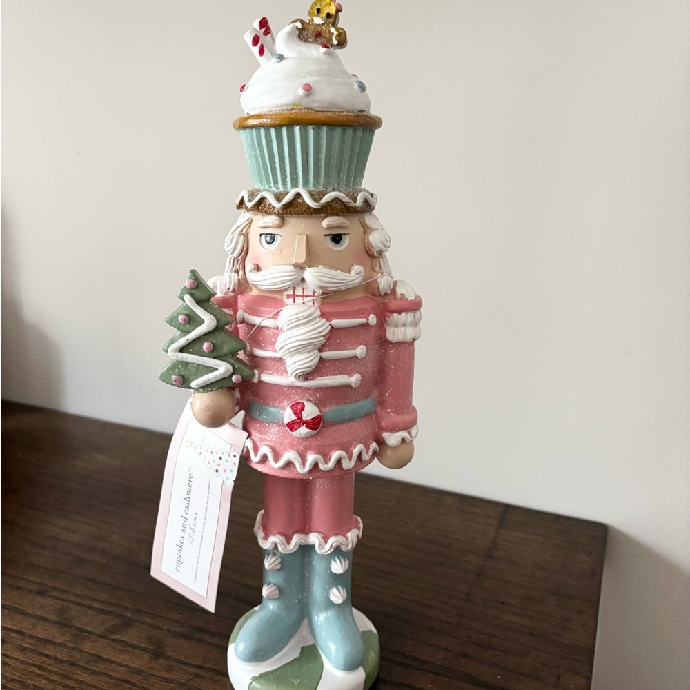 14" Cupcakes Cashmere Pink Cupcake Nutcracker Christmas Tree Gingerbread